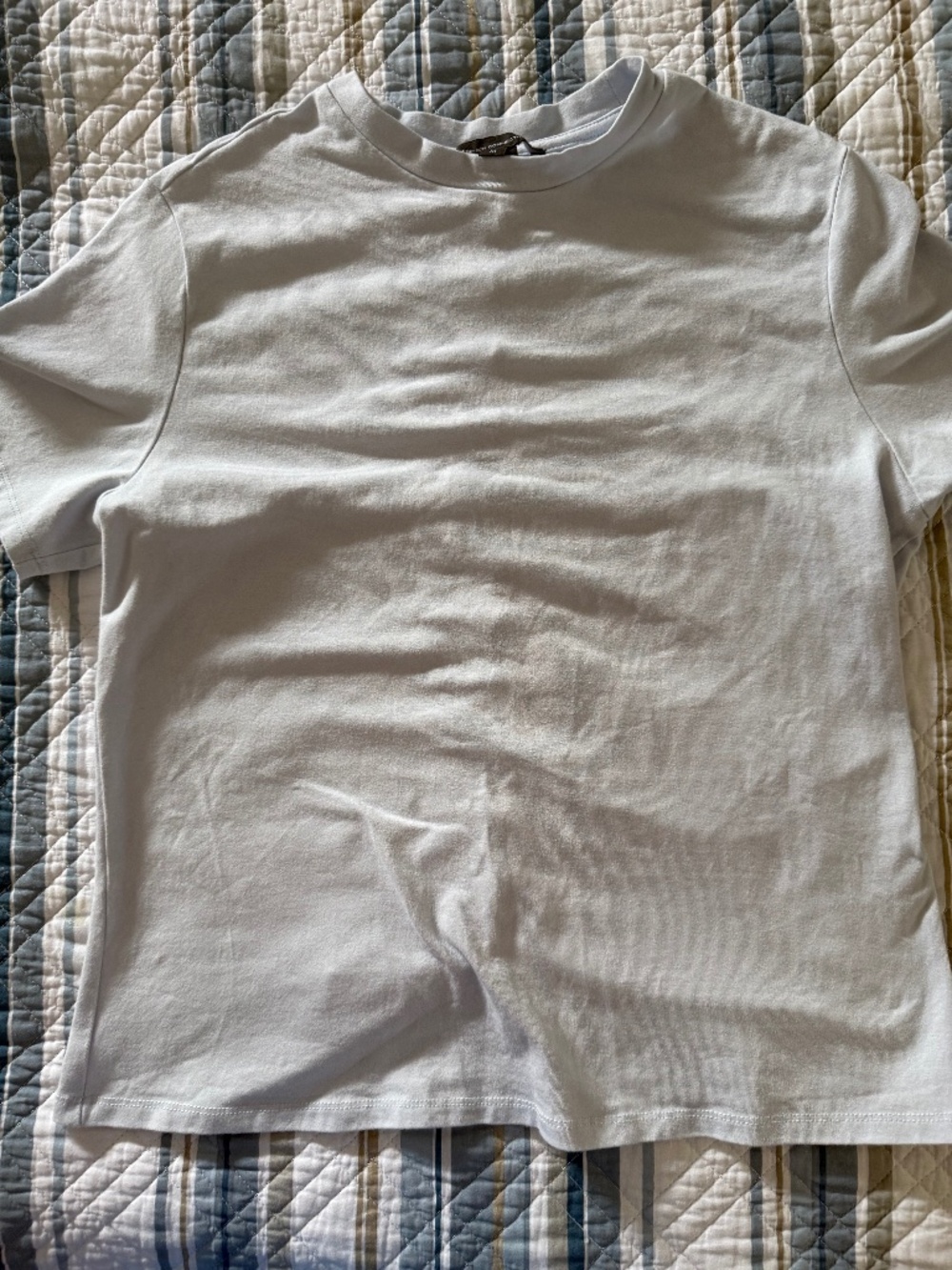 Baby blue women's French Connection T-Shirt with back lace up detail